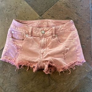 American Eagle Shorts Denim Pink Size 0 XS Distressed Jean Short